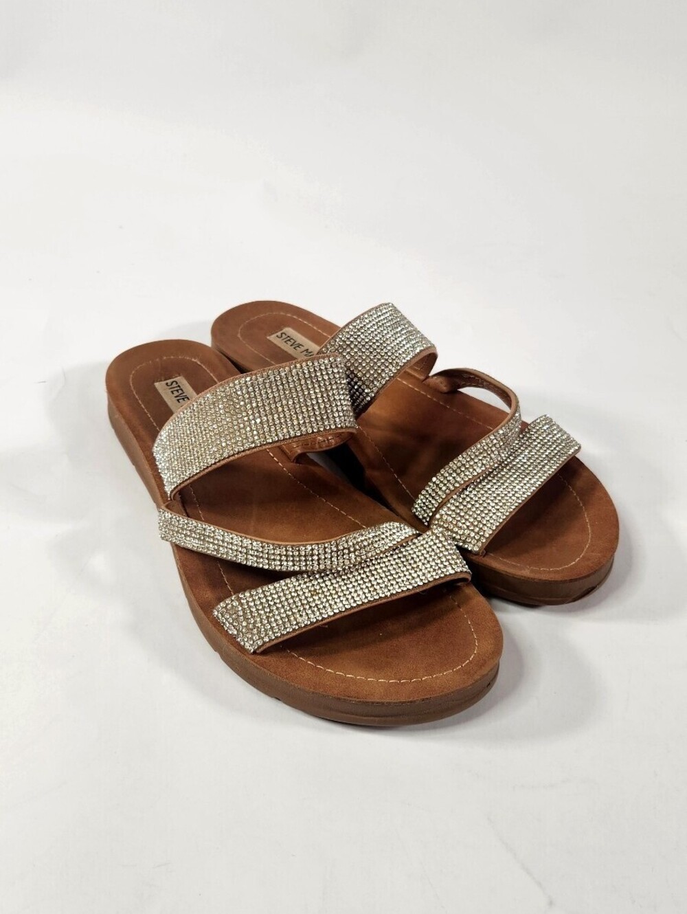 Steve Madden Gold Rhinestone Sandals Size 8